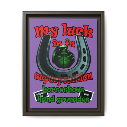 my luck - framed canvas art (light purple)