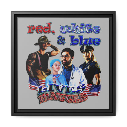 rw&b lives matter - framed canvas art (light grey)