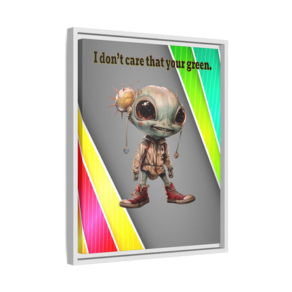 I don't care that your green - framed canvas art (rainbow split)