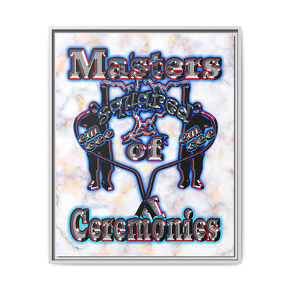 em cee squared - framed canvas art (white marble)