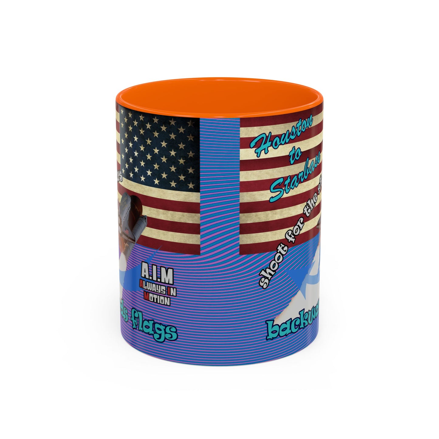 shoot for the stars - Accent Mug (light blue-purple wave)