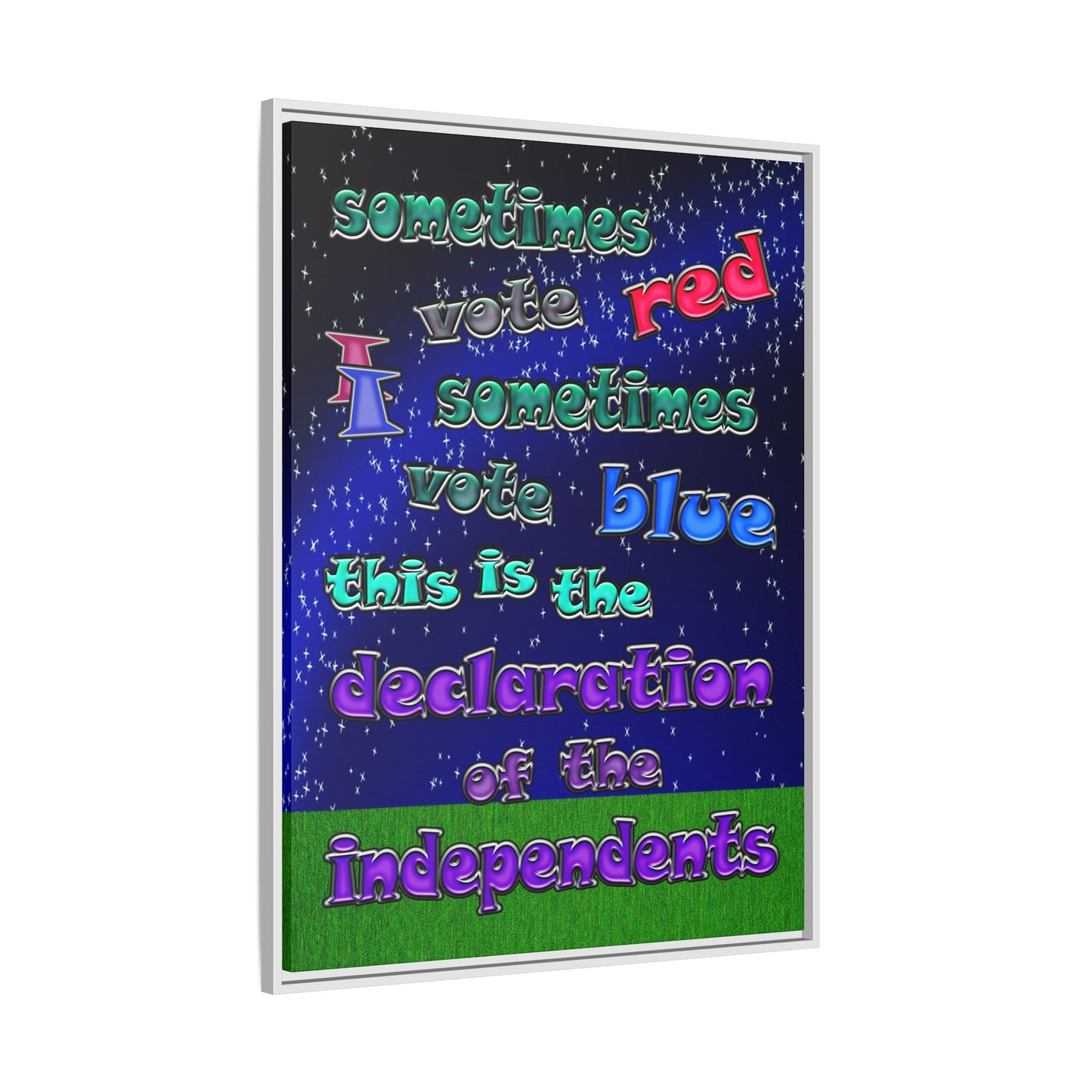 declaration of the independents - framed canvas art ('snoops' background)
