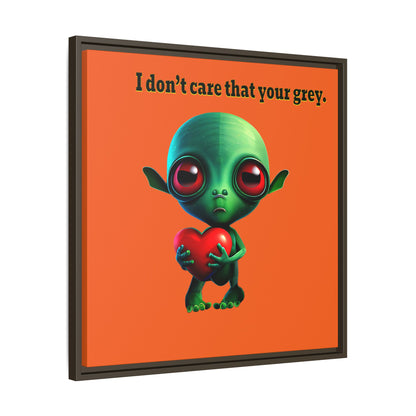 I don't care that your grey - framed canvas art (orange)
