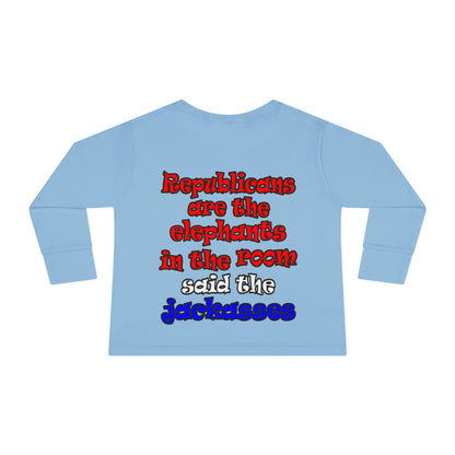 donkeys and elephants - Toddler Long Sleeve Tee