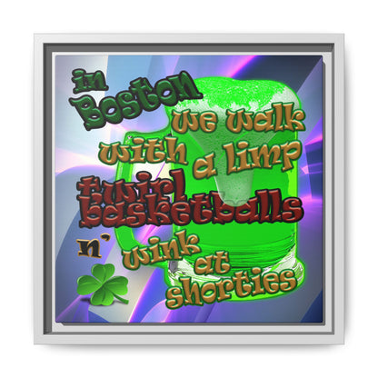 celtics logo - framed canvas art (grey-pink wave)