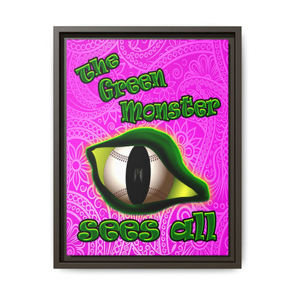green monster - framed canvas art (pink swirl)