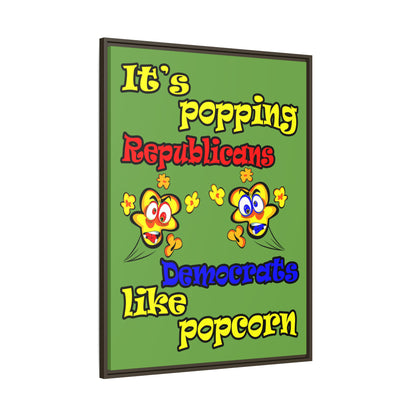 popping like popcorn - framed canvas art (green)