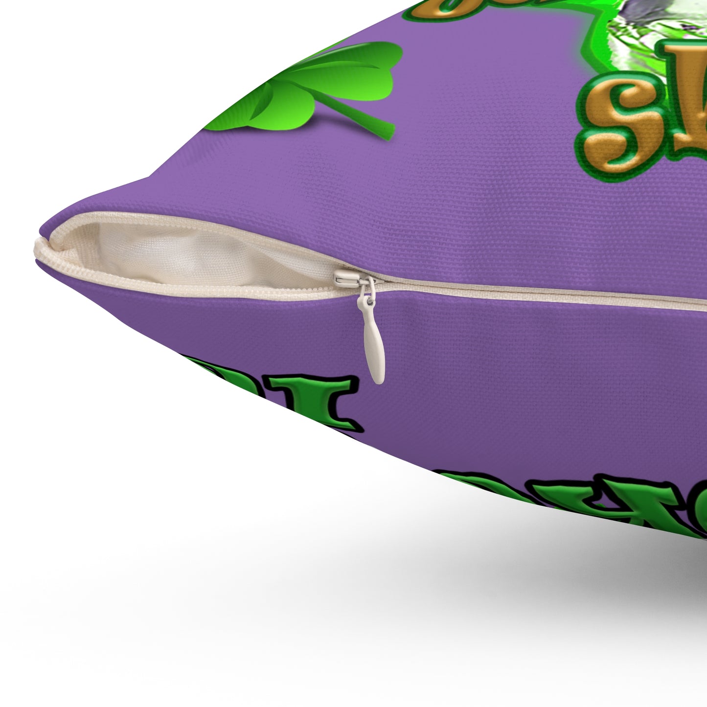 celtics logo - Spun Polyester Square Pillow - (light purple)