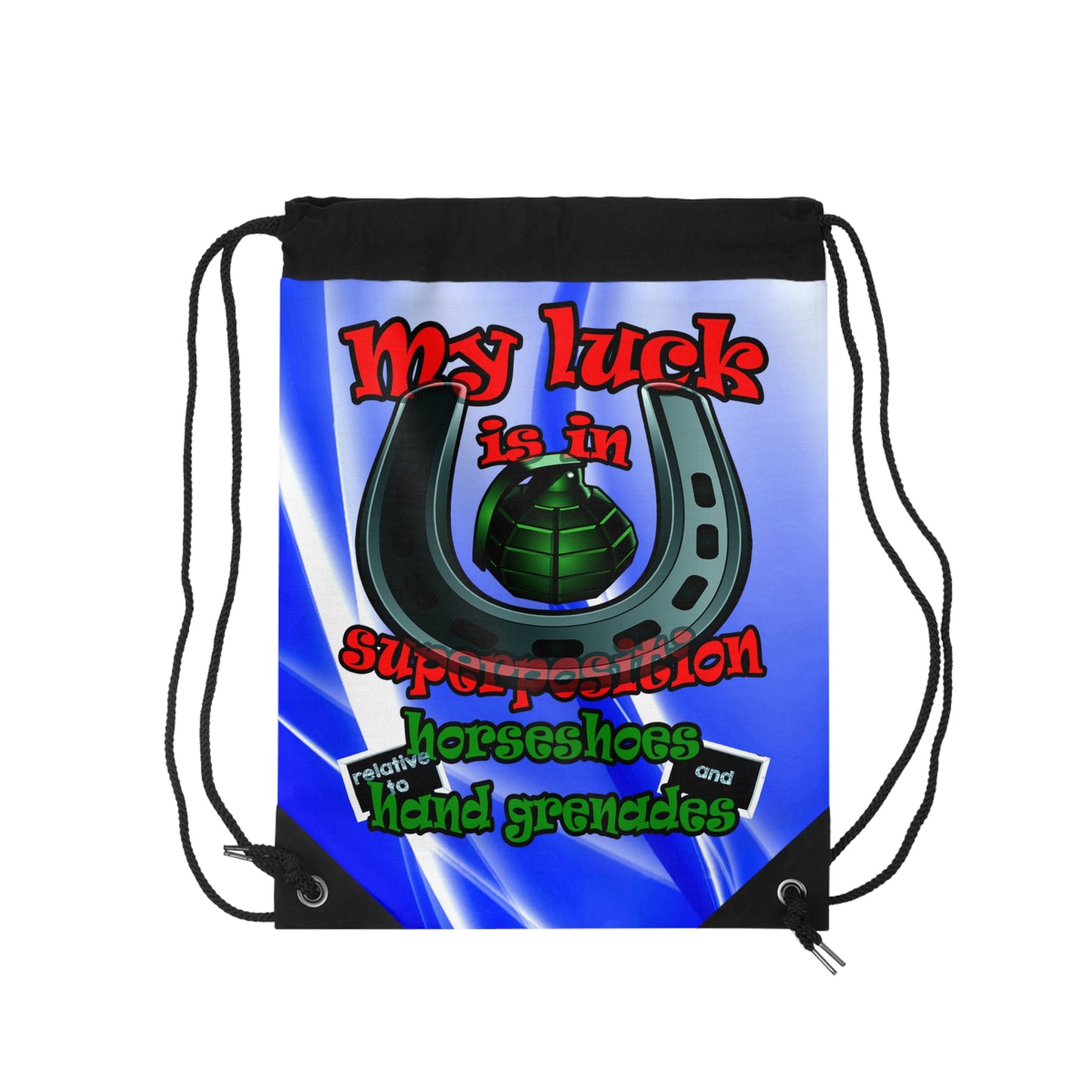my luck - Drawstring Bag (blue-white wave)