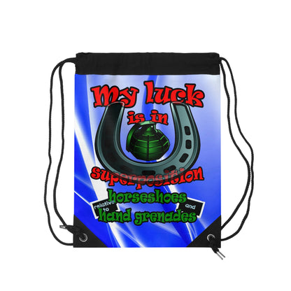 my luck - Drawstring Bag (blue-white wave)