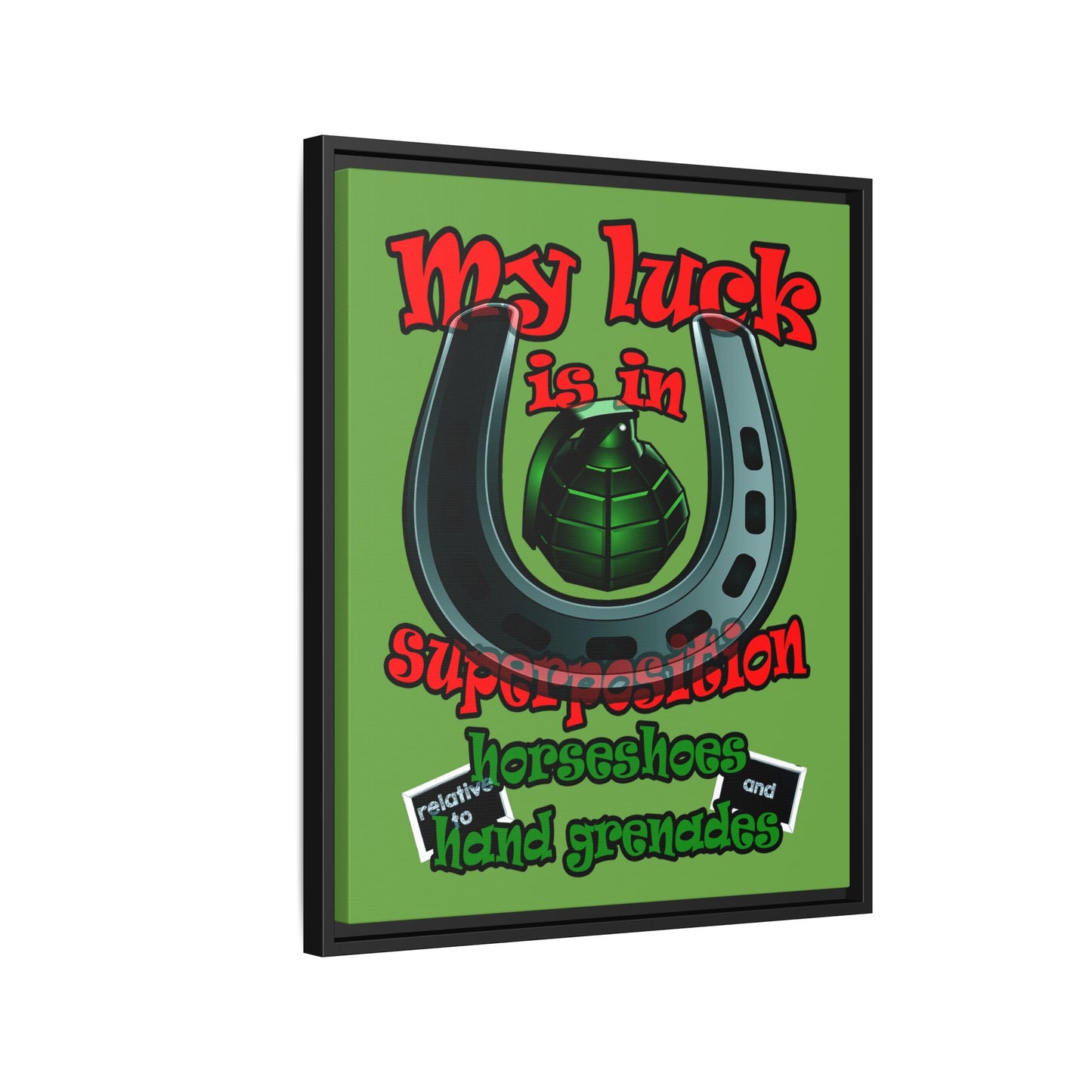 my luck - framed canvas art (green)