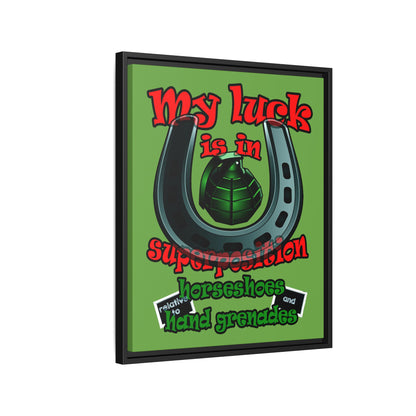 my luck - framed canvas art (green)