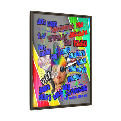 drop the beat - framed canvas art (rainbow split)