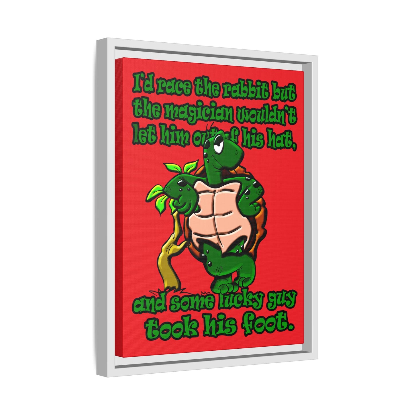 turtle race - framed canvas art (red)