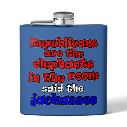 donkeys and elephants - Stainless Steel Flask