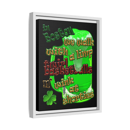 celtics logo - framed canvas art (black)