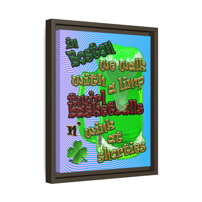 celtics logo - framed canvas art (light blue-purple wave)