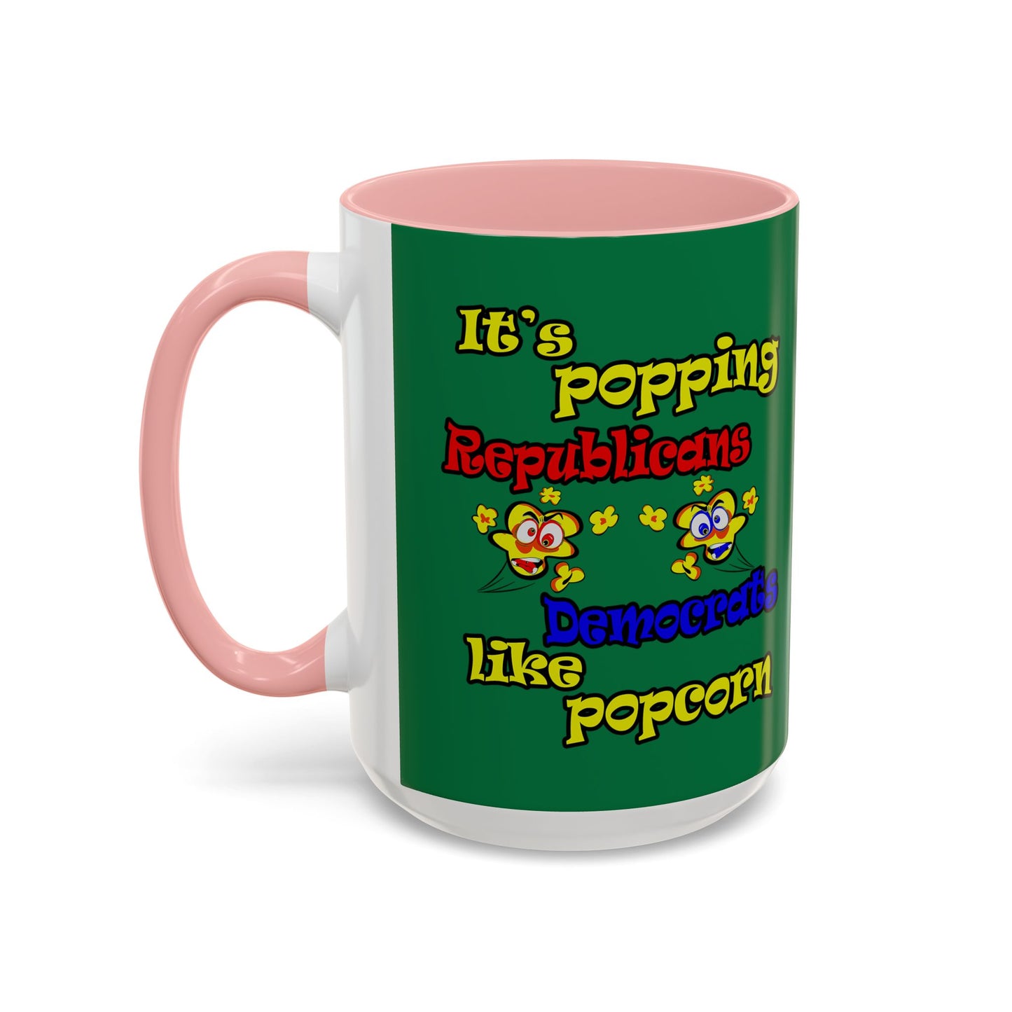 popping like popcorn - Accent Mug (dark green)