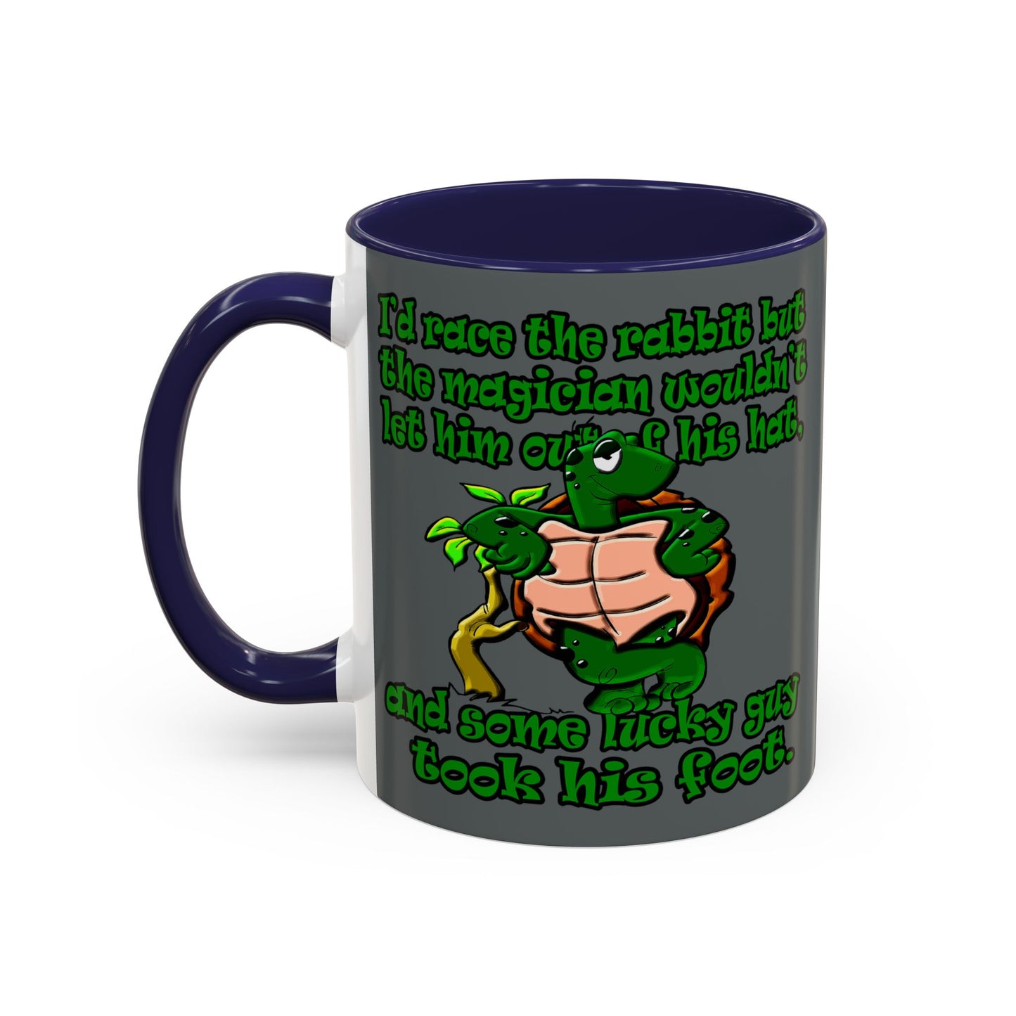 turtle race - Accent Mug (dark grey)