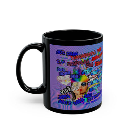 drop the beat - Black Mug (light blue-purple wave)