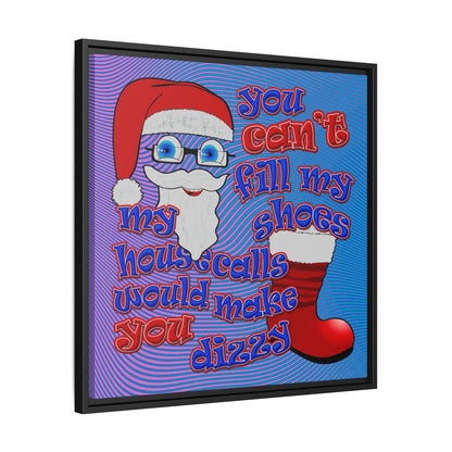 santa's shoes - framed canvas art (light blue-purple wave)