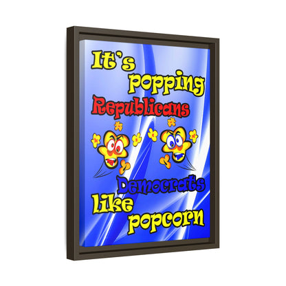popping like popcorn - framed canvas art (blue-white wave)