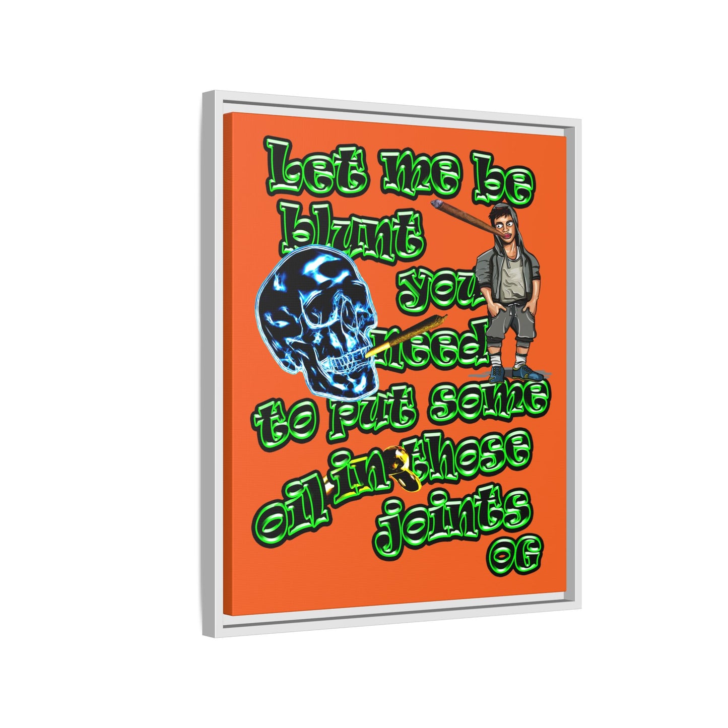 og - framed canvas art (orange)