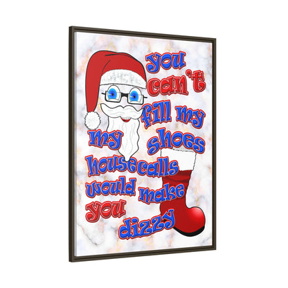 santa's shoes - framed canvas art (white marble)