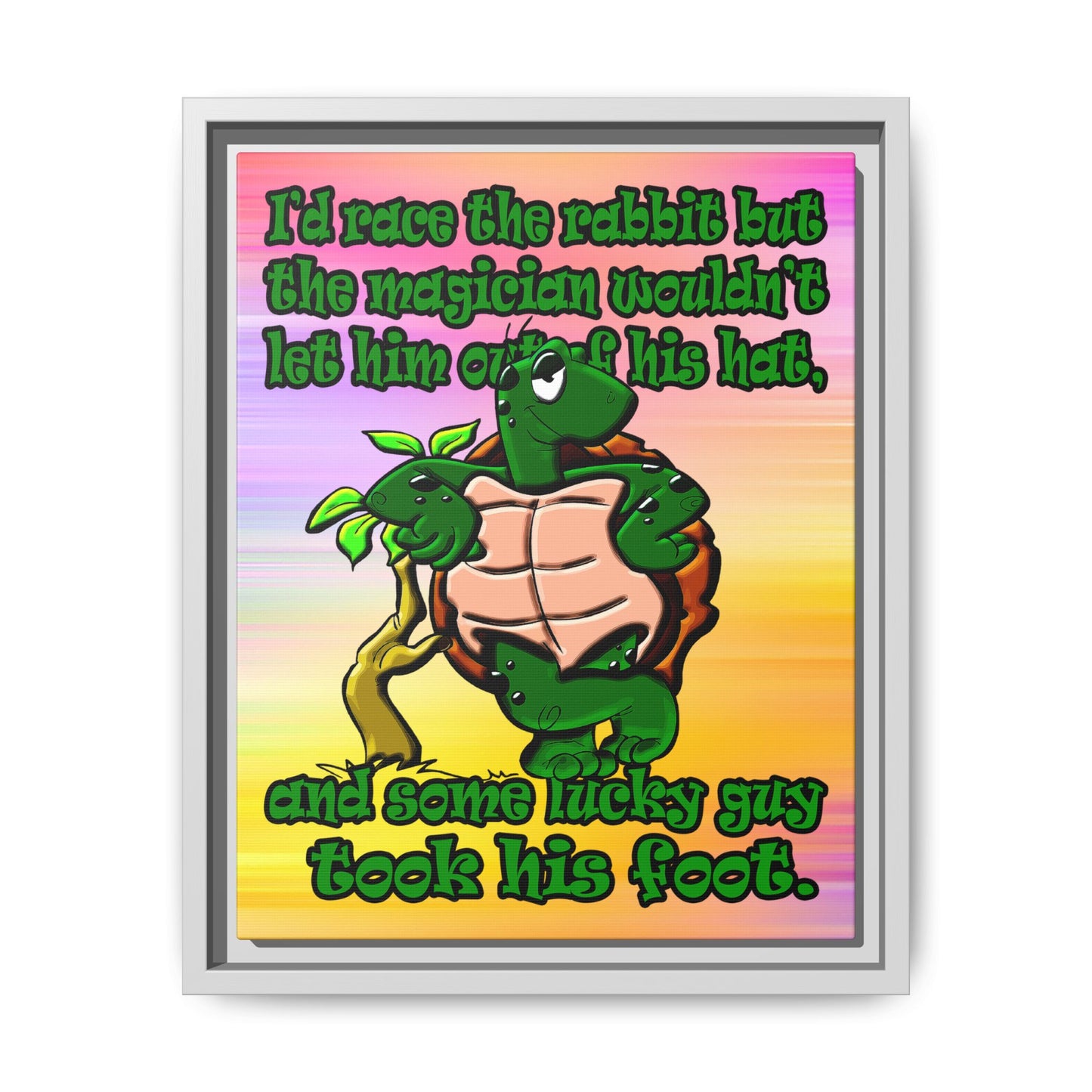 turtle race - framed canvas art (color blur)