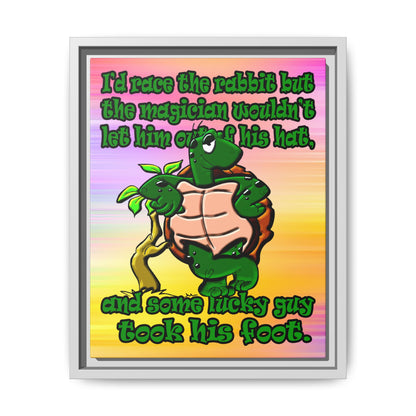 turtle race - framed canvas art (color blur)