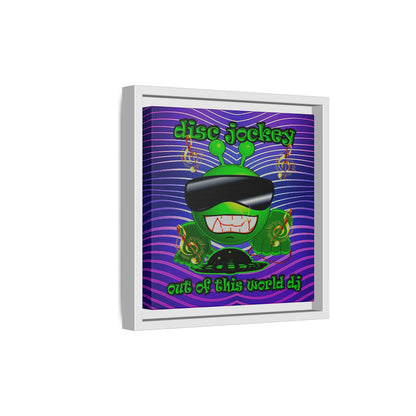 disc jockey - framed canvas art (purple wave)