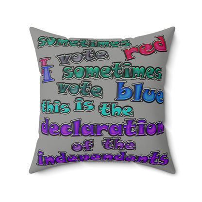 declaration of the independents - Faux Suede Square Pillow - (grey)