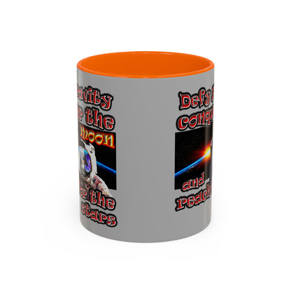 defy conquer reach - Accent Mug (light grey)