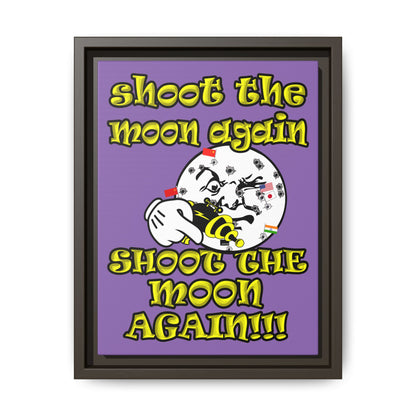 shoot the moon again - framed canvas art (light purple)