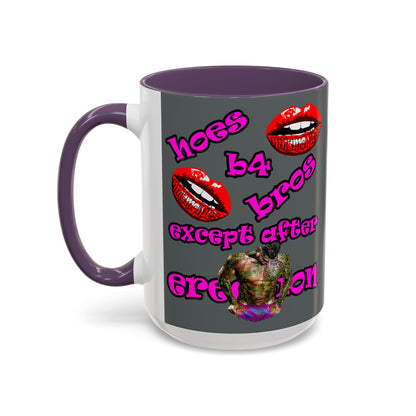 hoes b4 bros - Accent Mug (dark grey)