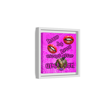 hoes b4 bros - framed canvas art (pink swirl)