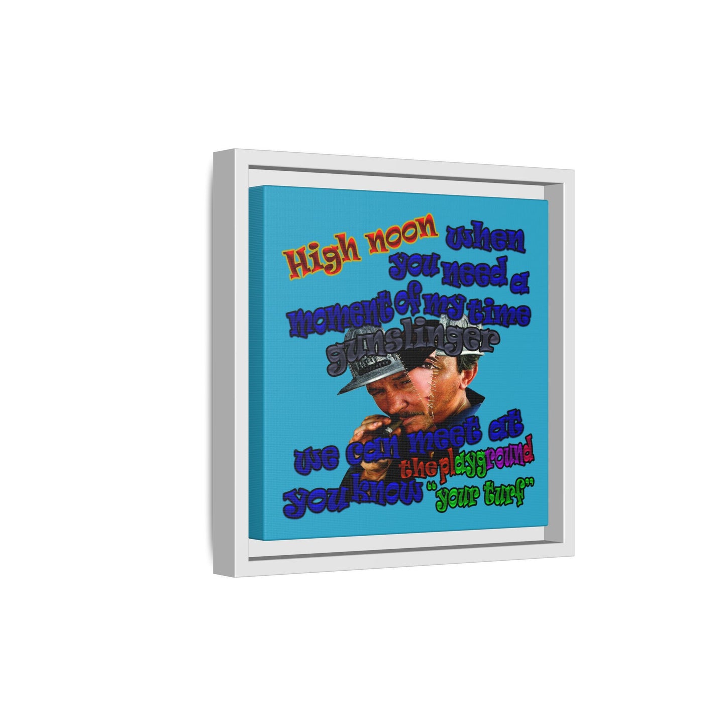 high noon - framed canvas art (turquoise)