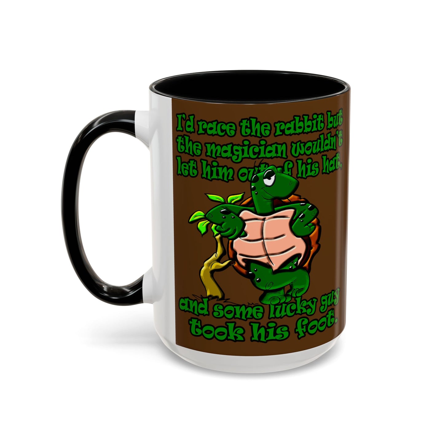 turtle race - Accent Mug (brown)