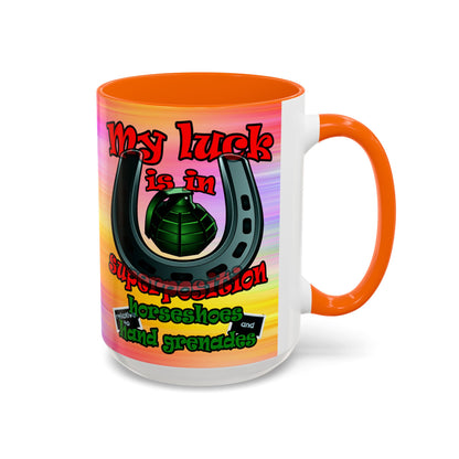 my luck - Accent Mug (color blur)