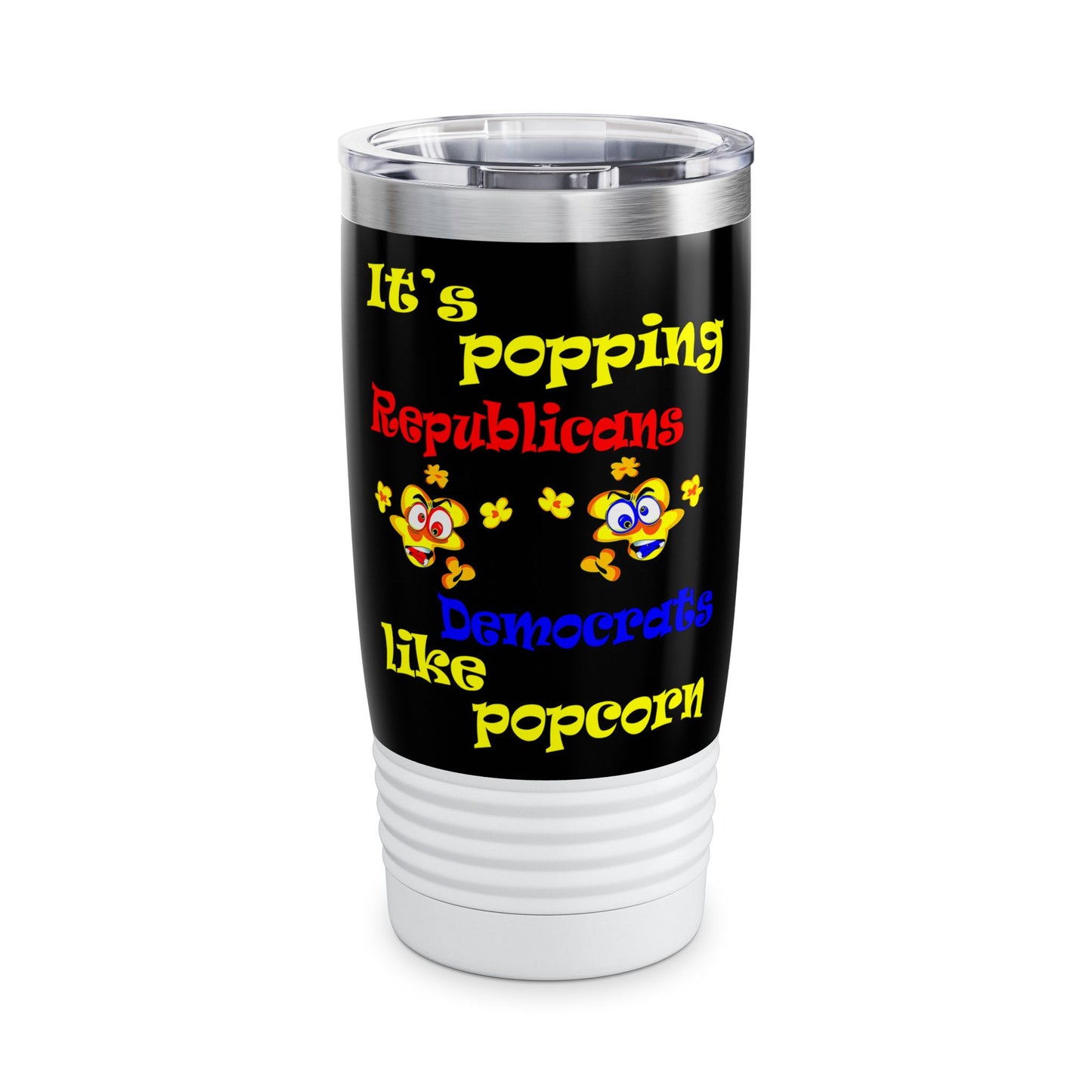 popping like popcorn - Ringneck Tumbler, 20oz (black)
