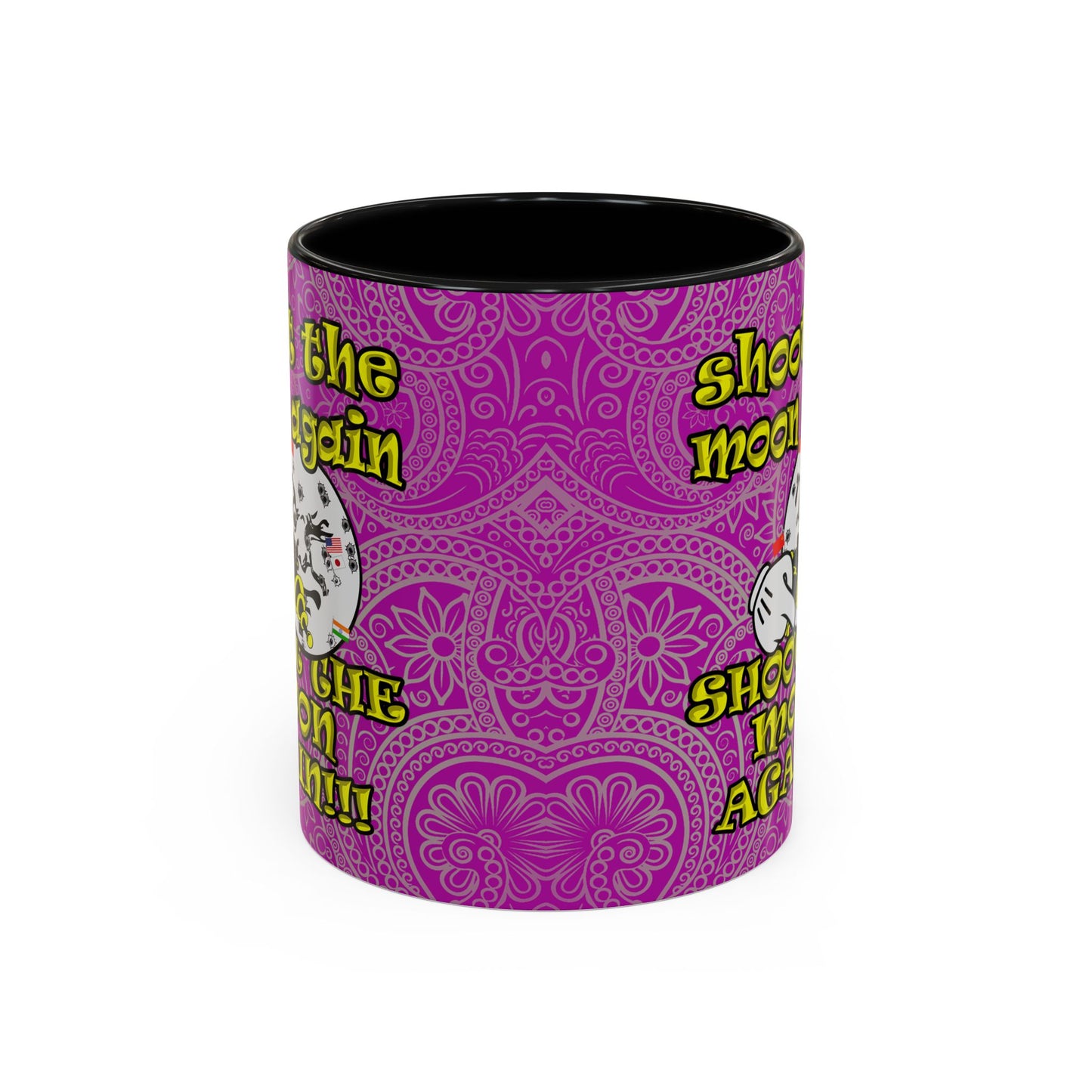 shoot the moon again - Accent Mug (pink swirl)