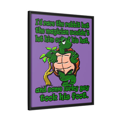turtle race - framed canvas art (light purple)