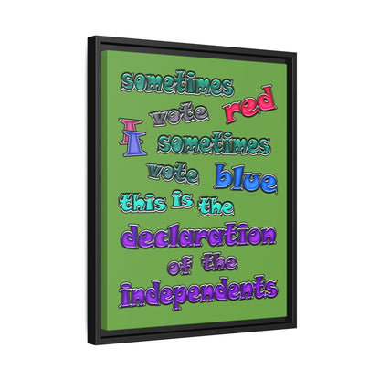 declaration of the independents - framed canvas art (green)