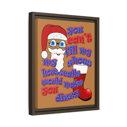 santa's shoes - framed canvas art (light brown)
