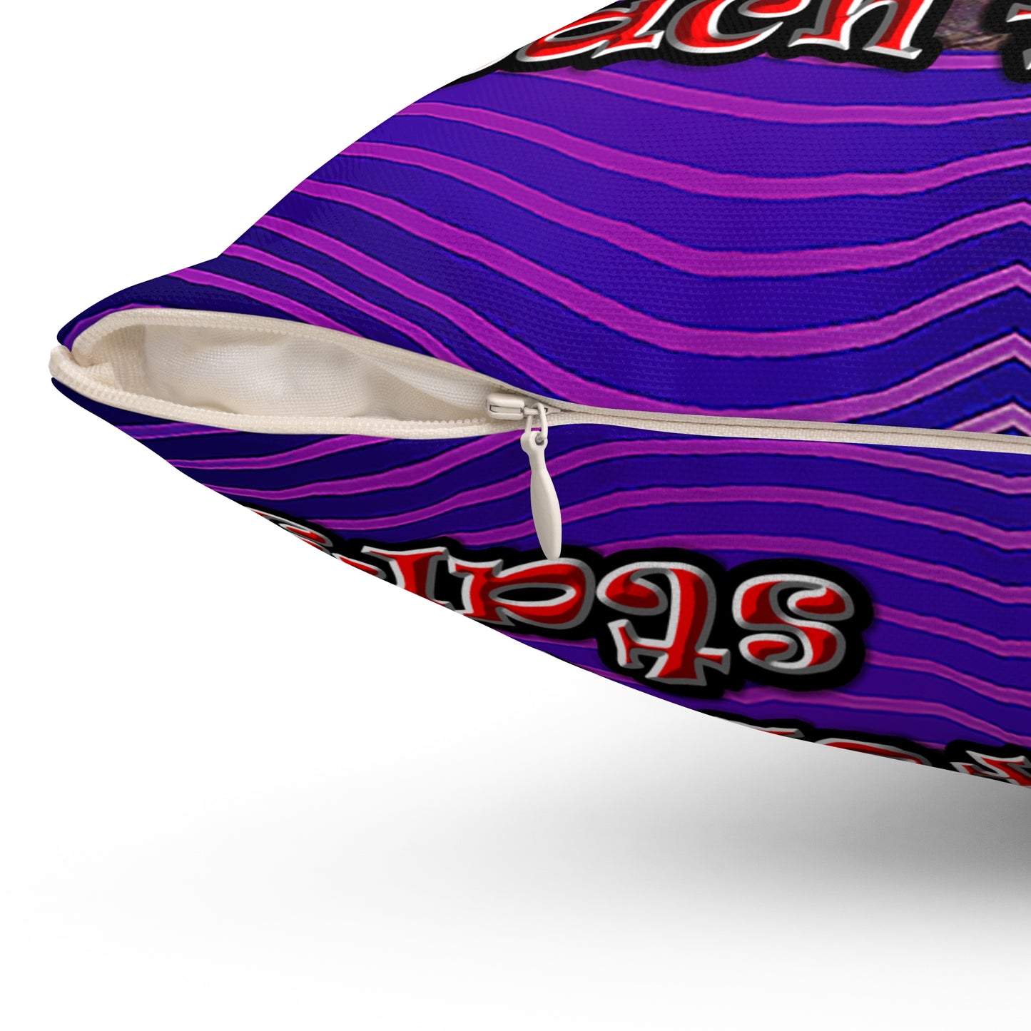 defy conquer reach - Spun Polyester Square Pillow - (purple wave)