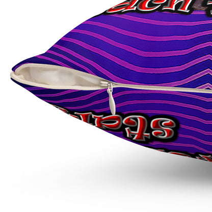 defy conquer reach - Spun Polyester Square Pillow - (purple wave)