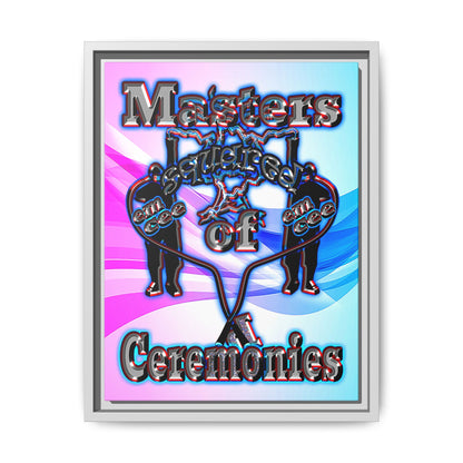 em cee squared - framed canvas art (light blue-pink wave)