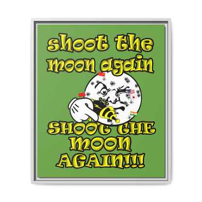 shoot the moon again - framed canvas art (green)