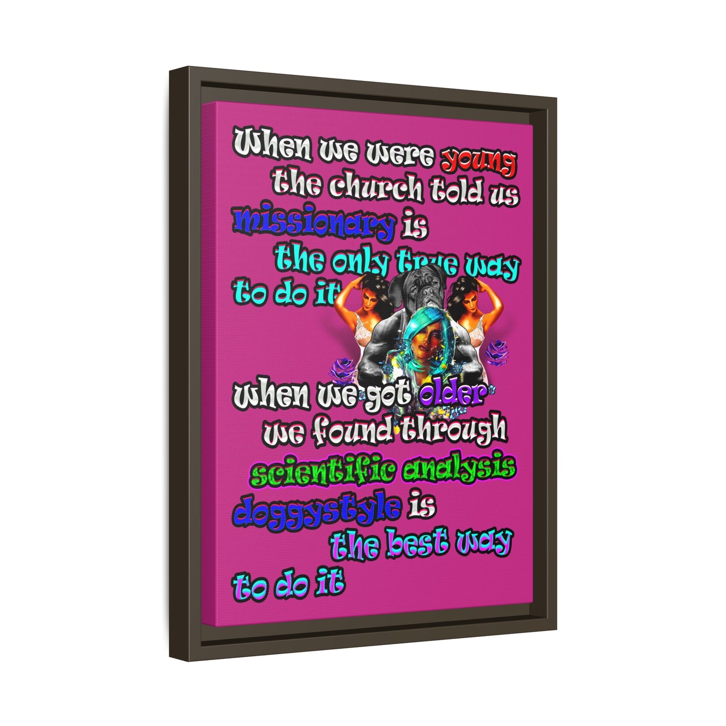 doggystyle - framed canvas art (pink)