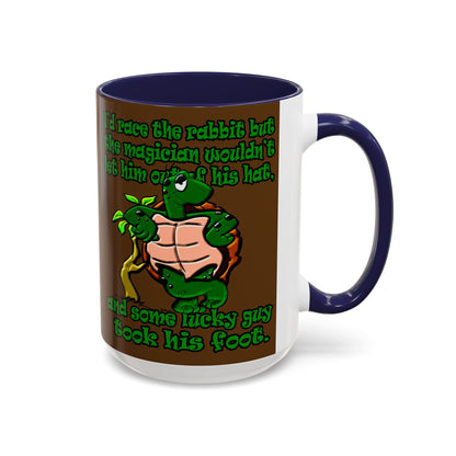 turtle race - Accent Mug (brown)